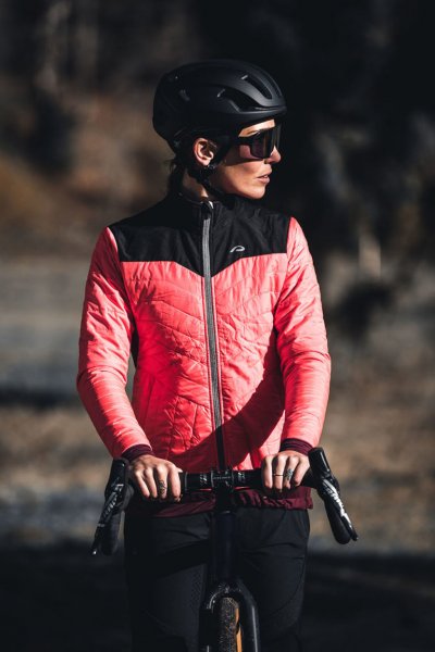 Protective Attitude Damen Fahrradjacke  - fiery coral