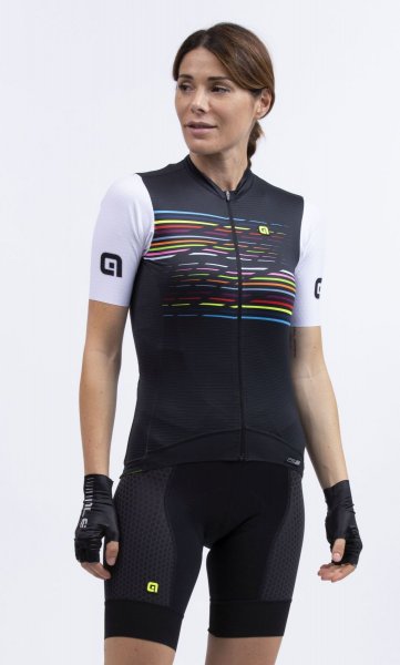 Al Logo Damen Fahrradtrikot - black