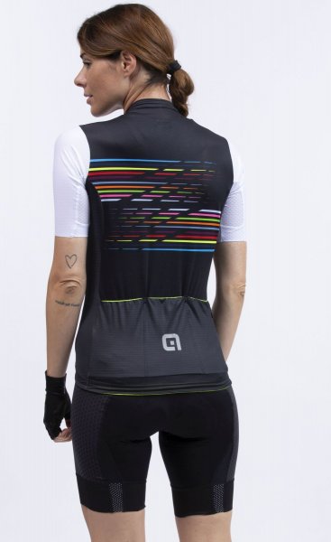 Al Logo Damen Fahrradtrikot - black