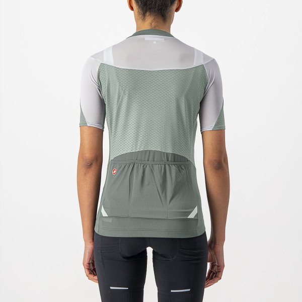 Castelli Gradient Color Block Damen Radtrikot - defender green