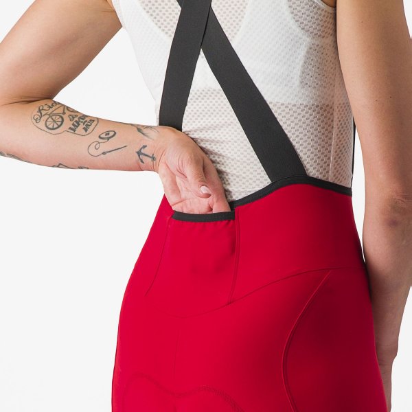 Castelli Espresso Damen DT Bibshort - rich red