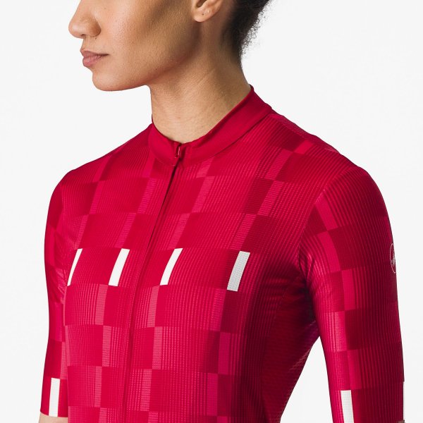 Castelli Dimensione Damen Radtrikot - persian red