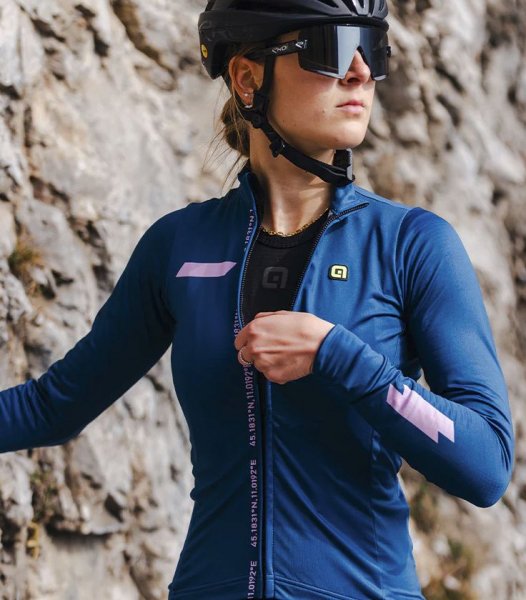 Al Follow me Radtrikot Damen - blue