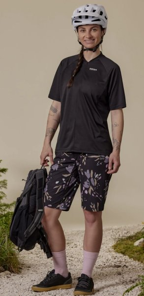 Maloja AnemonaM. Printed Damen Bike Short - deep black brushflower
