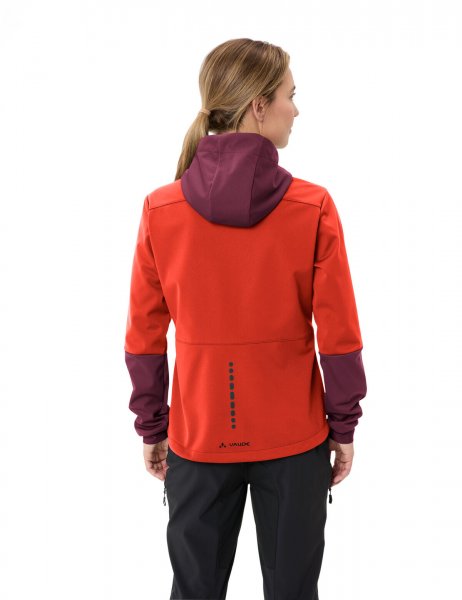Vaude Womens Qimsa Hooded Softshell Jacket - glowing red