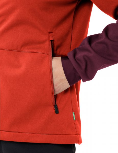 Vaude Womens Qimsa Hooded Softshell Jacket - glowing red