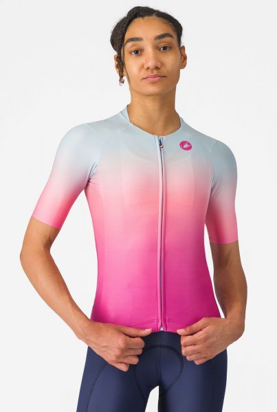 Castelli UPF Damen Radtrikot - winter sky / violett pink