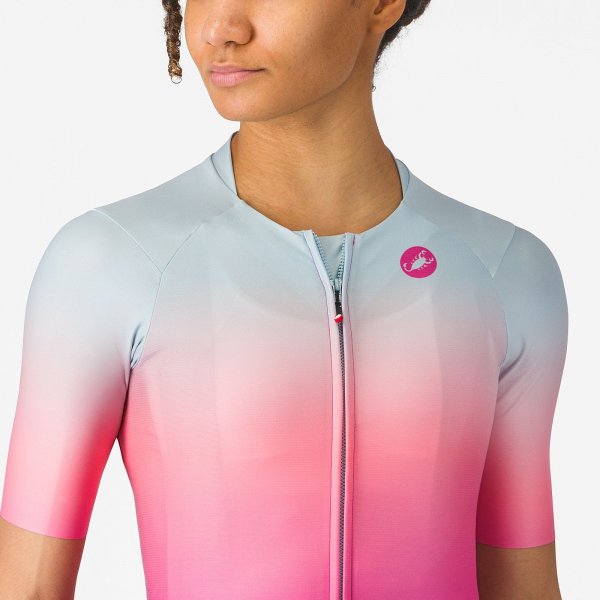 Castelli UPF Damen Radtrikot - winter sky / violett pink