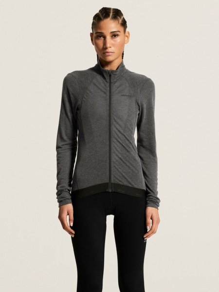 Craft Core Bike Essence Wool LS Jersey Damen - Black/Melange